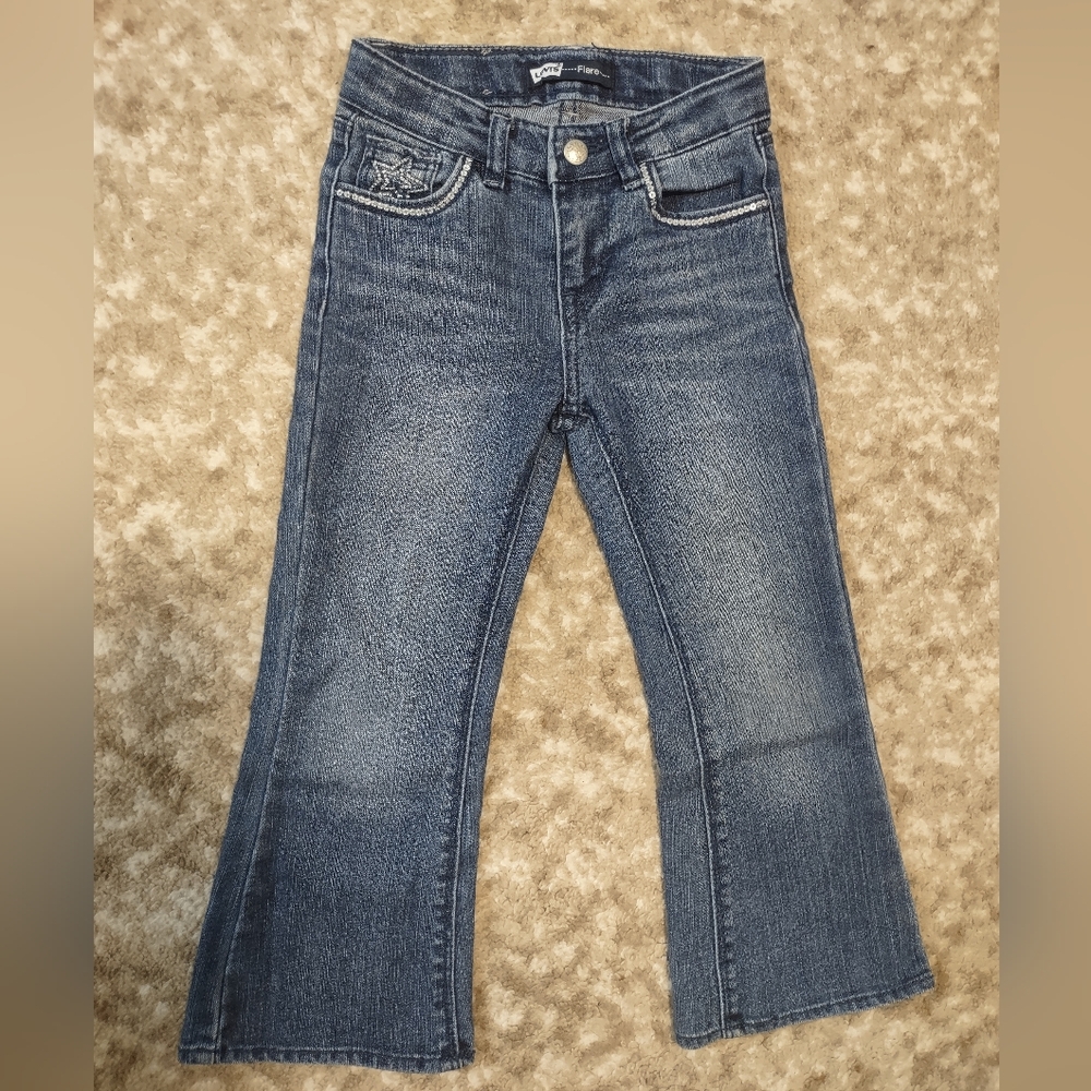 Levi's Flare Bell Bottoms Sequence And Stars Adjustable Waist Youth Size 4